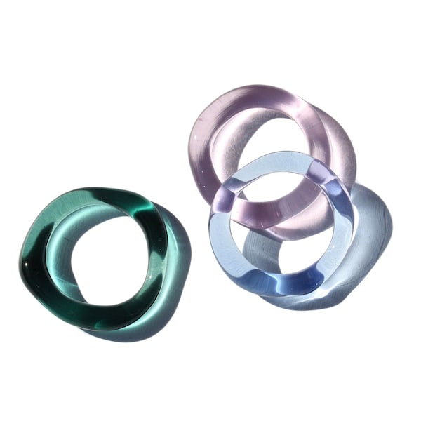 Ringe Stapelringe Glas Ring gift Organic Circle Malachit grün Borosilikatglas Geschenk