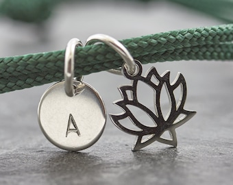 Bracelet Lotus Stainless Steel Engraving Sail Rope - Vegan Friendship Bracelet Small Personalized Gift Valentine's Day with Card