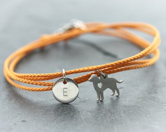 Bracelet dog stainless steel gray engraving vegan friendship doglover
