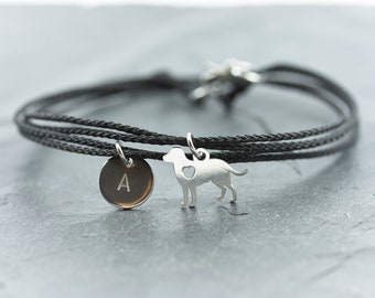 Bracelet dog stainless steel gray engraving vegan friendship doglover