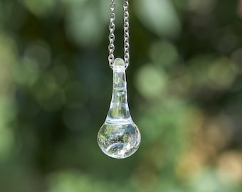 TEARDROP Glass Pendant Chain Stainless Steel - Necklaces Women