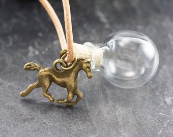 Horse Hair Necklace - Pendant with Animal Hair bronze unique lockets jewelry gift Animal Hair Jewelry Gift