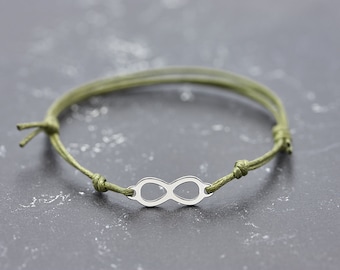 Best friend gift bracelet infinity stainless steel green minimal vegan friendship bracelet women