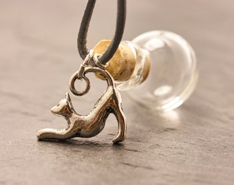 Wishing ball cat - chain self-fillable unique lockets animal hair jewelry gift KLAPPERGLAS