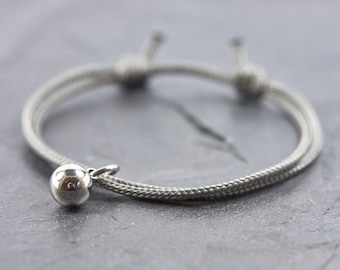 Bracelet Ball Vegan Unisex Sailing Friendship Bracelet Partner Bracelet Gray Lucky Ball