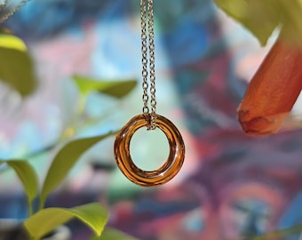 Organic Circle Pendant burned orange