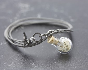 Pusteblumen Dandelion Bracelet Sailing Rope Circle Gray Personalized Jewelry