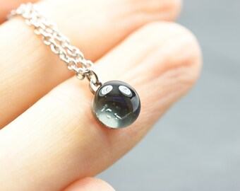 Necklace mini Handmade turquoise gray - jewelry for Future - short necklaces gift idea glass ladies necklace