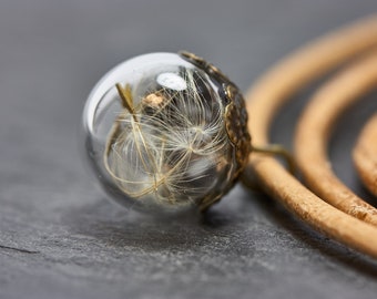 Dandelion Bracelet Circle Flower Handmade - Jewelry with Dandelions - Bracelet for Women