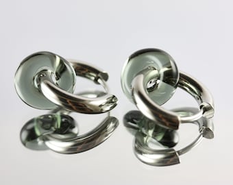 Earrings Organic Circle grey