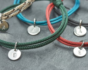 Armband Buchstabe I Segeltau Gravur - vegan Freundschaftsamband Personalisierter Schmuck