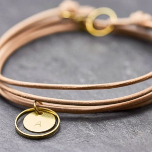 personalized gifts for her jewelry Lederarmband Gravur Circle personalisierter Schmuck mit Karte