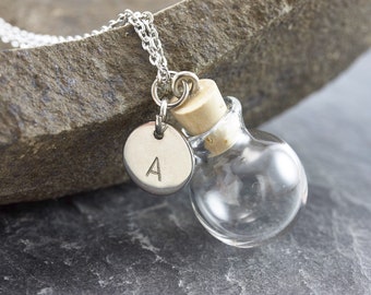 Wish Pendant Glass Ball personalized Necklace