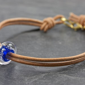 Ascheschmuck Tierhaarschmuck Leder Armband  - Andenken an verstorbenes Haustier - Urne - Glas