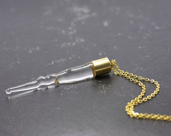 Icicle necklace gold-colored unique borosilicate glass - Christmas decoration - gift for Christmas