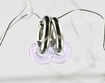 Earrings Organic Circle light violett