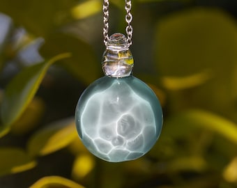 handmade necklace swimming pool chain sea glass pendant made of borosilicate glass