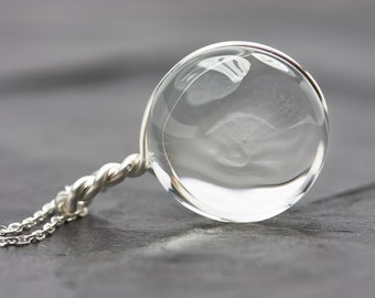 Chain water borosilicate glass 925 sterling silver rattling glass