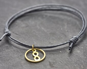 Bracelet Circle Infinity grey minimal vegan friendship bracelet Boho gift bracelet women