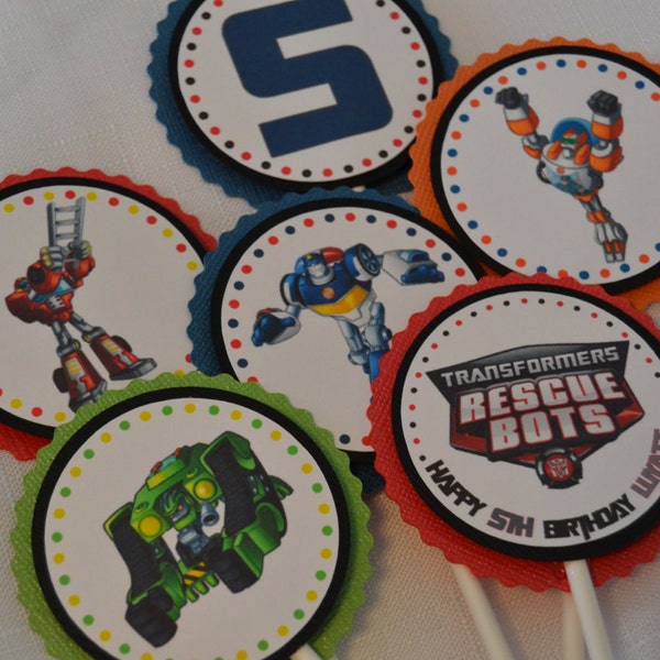 Rescue Bots Cupcake Toppers