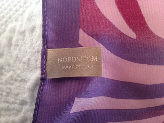 Italian Silk Square Scarf--Lilac, violet paisley … - image 3