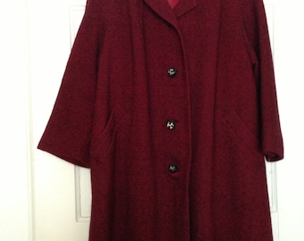 Swing Coat, 50s/60s red and black tweed vintage