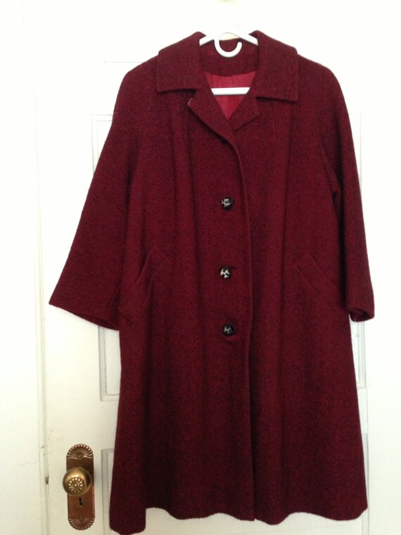 Swing Coat, 50s/60s red and black tweed vintage