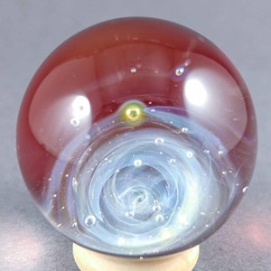 Handmade Fine Silver Fumed Glass Galaxy Marble, Borosilicate Marble, Minimalist Collectible Glass Marble, Space Lover Gift