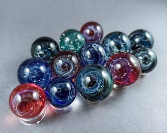 Mini Silber Rauchglas Galaxy Marmor, winzige Glas Galaxy Marmor, Borosilikat Marmor, minimalistische Sammler Glasmurmel, Geschenk für den Weltraumliebhaber