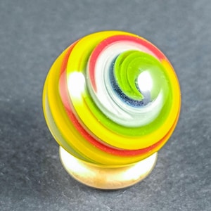 Handmade Colorful Glass Marble – 26.6mm Borosilicate Art Sphere with Swirls – Signed and One of a Kind Hider Marble