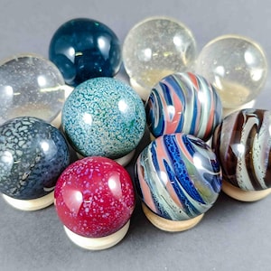 Handmade Hider Marbles Set of 10, Borosilicate Glass, Durable Collectible Glass Marbles, Unique Artisan Glass Art, UV Reactive Glass Marbles