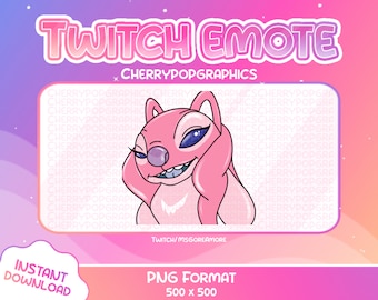 Sassy Angel Twitch Emote: Różowa grafika (PNG do pobrania)