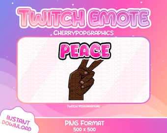 Męski różowy prosty znak pokoju na Twitch, dostępne inne warianty