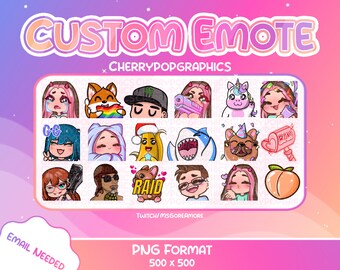 1 (JEDEN) niestandardowy emotikony Twitch/Discord! Urocza grafika Chibi Twitch