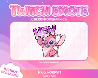 Hej Anioł EMOTE dla Twitch! ładny różowy, grafika Twitch