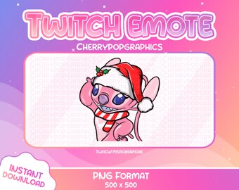SŁODKI ŚWIĄTECZNY Aniołek w Czapce Mikołaja! Emotka dla Twitch, Discord