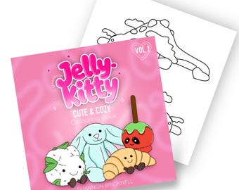 jellykitty - cute and cozy vol 1 colouring book - jellycat inspired