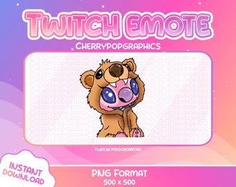 SŁODKI BRĄZOWY kostium niedźwiedzia Anioł Emotka dla Twitch, dostępne inne wersje kolorystyczne Twitch Graphics