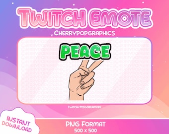 Męski ANIMOWANY TEKST Zwykły znak pokoju dla Twitch, dostępne inne warianty