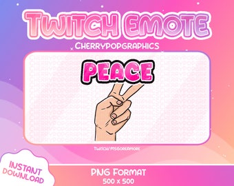 Męski różowy prosty znak pokoju na Twitch, dostępne inne warianty