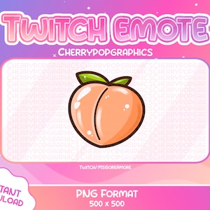 Cute Twitch Peach Butt Emote! Peach, Orange Twitch Graphics