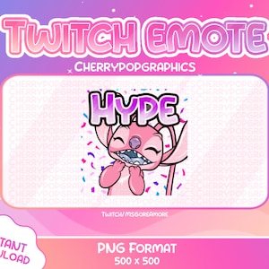 HYPE Angel EMOTE For Twitch! cute Pink , Twitch Graphics