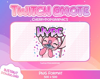 HYPE Angel EMOTE dla Twitch! ładny różowy, grafika Twitch
