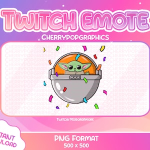 1 Cute Yoda/Grogu Colourful HYPE  Emote for Twitch/Discord