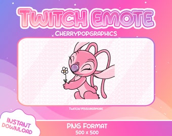 Anioł Kwiat Stokrotki EMOTKA Dla Twitch! Ładny Różowy, Grafika Twitch