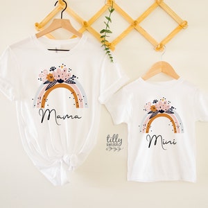 Rainbow Mama T-Shirt, Rainbow Mini T-Shirt, Mama And Mama's Mini Matching Outfits, Our First Mother's Day, Mother Daughter, Mother's Day