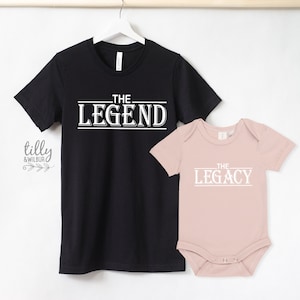 Die Legende Das Vermächtnis Vater Sohn Papa Tochter Passende Shirts, Passender Vater und Baby, Vatertagsgeschenk, Neugeborenen Geschenk, New Dad T-Shirt