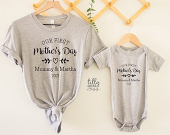 Our First Mother's Day 2024 Matching Outfits, Mother And Baby Mother's Day T-Shirts, Mothers Day Gift, Mummy & Me Matching, 1st Mother's Day