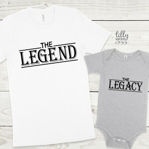 Die Legende Das Vermächtnis Vater Sohn Papa Tochter Passende Shirts, Passender Vater und Baby, Vatertagsgeschenk, Neugeborenen Geschenk, New Dad T-Shirt