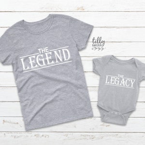 Die Legende Das Vermächtnis Vater Sohn Papa Tochter Passende Shirts, Passender Vater und Baby, Vatertagsgeschenk, Neugeborenen Geschenk, New Dad T-Shirt